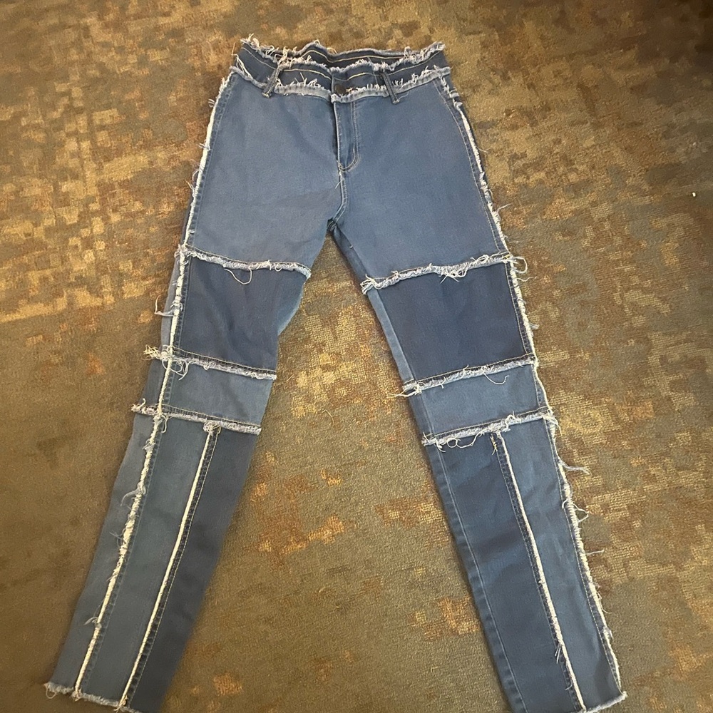 Jeans with light and dark patches size Medium